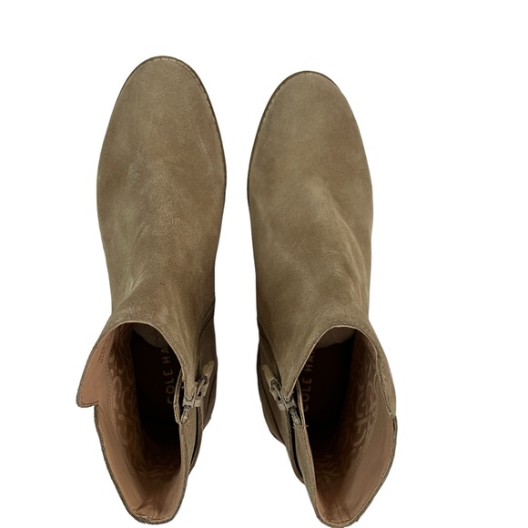 Cole Haan Size 7B Tan Sand Suede Leather Hampshire Buckle Bootie - Picture 12 of 14